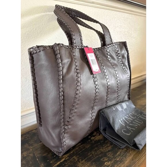 VINCE CAMUTO Nakia Leather Tote Bag-RootBeer-NWT